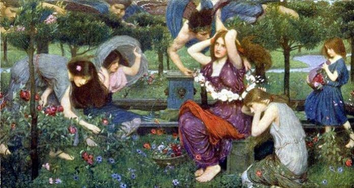 Wildkräuter im Jahreslauf Teil 1: Frühling. John William Waterhouse: Flora and the Zephyrs, 1898